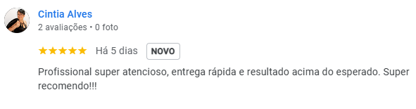 Feedback positivo de cliente da agência